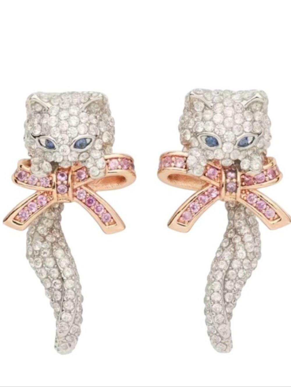 Kate Spade New York ♠️ Pawlina Cat New Statement Studs pink silver earrings - Picture 2 of 5